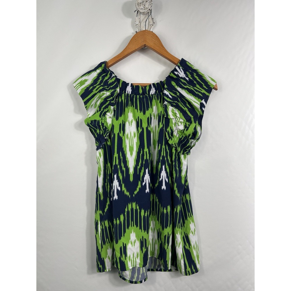 FIGUE Bella Ikat-Print Sleeveless Blouse‎ Size Small Colorful Tassels - Picture 9 of 9
